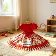 KIT 2 Vestidos Festa Casual Manga Curta Infantil