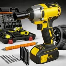 Parafusadeira De Impacto Chave 1/2 Bateria Lítio 48v com maleta e brocas de impacto