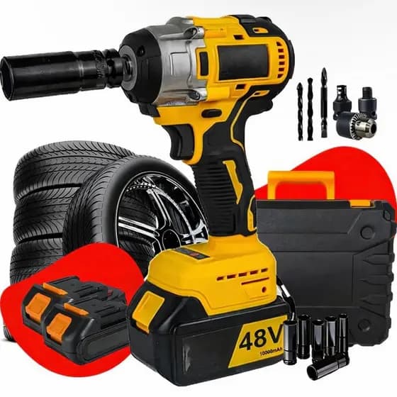 Parafusadeira De Impacto Chave 1/2 Bateria Lítio 48v