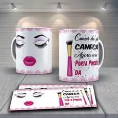 CANECA PARA PINCÉIS DE MAQUIAGEM/caneca personalizada/caneca feminina/caneca para presente/porta pinceis