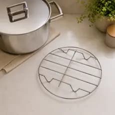 Kit 3 Peças Descanso De Panela Cozinha Suporte Aramado  Circular De Metal Inox Moderno Apoio  Seguro