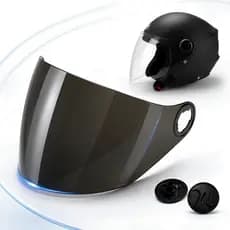 Viseira Fumê Do Capacete Modelo New Liberty 3 Spark Jet Atomic + 2 Botão De Reparo