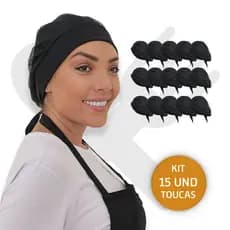 Kit Com 15 Touca Telinha Lavável Cozinha Restaurante Padaria Pizzaria