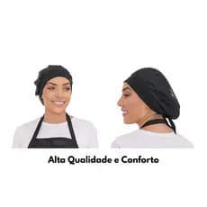 Kit Com 2 Touca Telinha Lavável Cozinheira Restaurante Padaria Lanchonete Pizzaria