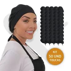 Kit Com 50 Touca Telinha Lavável Atacado Cozinha Restaurante Padaria Pizzaria Uniforme
