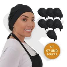 Kit Com 7 Touca Telinha Lavável Cozinha Restaurante Lanchonete Buscape Uniformes