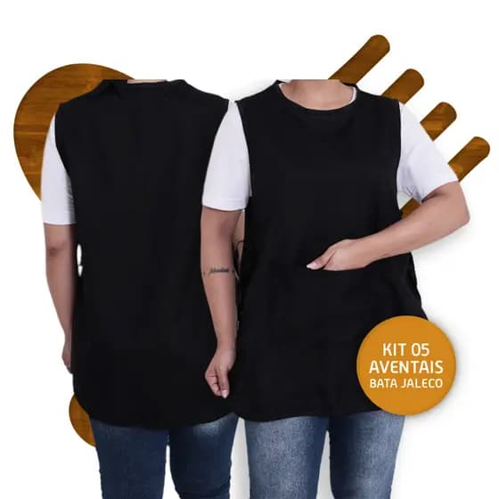 Kit Com 5 Bata Jaleco Avental Uniforme Domestica Casa Restaurante Limpeza