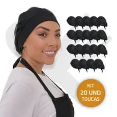 Kit Com 20 Touca Telinha Leve e Fresquinha Lavavel Cozinha Uniforme Restaurante Lanchonete