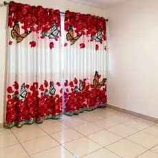 Cortina Estampada  Com Ilhós Pra Sala 3.00 × 2.80