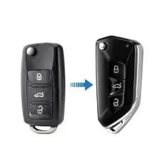Carcaça Chave Canivete Vw Gol Up Fox Polo Jetta Tiguan Adaptação G6 3 Botões