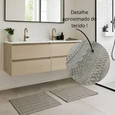 Kit 02 tapetes Porta Banheiro Algodão 0,47x0,70 Cores Modernas