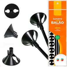 Suporte Vareta Haste Pega Balão/bexiga Preto 33cm - 10und