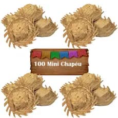 100 Unidades Mini Chapéu De Palha Decoração Para Festa Junina