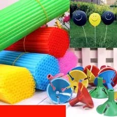 Kit 100 Varetas Pega Balão Varias Cores Bexiga Suporte Haste Canudo Centro Mesa Ponteira 33 Cm