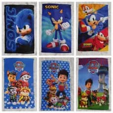 Kit com 6 Toalhinhas de Mão e Rosto para Lancheira Escolar Infantil Sortidas Menino e Menina várias Estampas Personagem