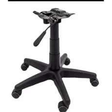 Kit Base para Cadeira de Escritório Secretária Executiva Completo Pistão Classe 1 + 5 Rodízios + Flange + Telescópio