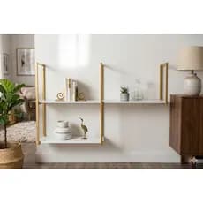 Kit Prateleira Estilo Industrial 1m x 0,70m MDF com Suporte Aço Carbono Parede Decoração Moderna
