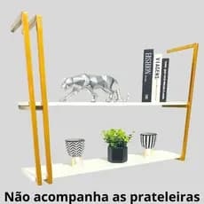 Trio de Suportes Industriais em E 68 x 20 cm Metalon | Para Sala, Cozinha, Banheiro, Estante