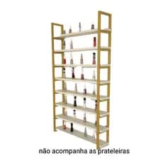 Par Suportes Estilo Industrial 98cm Para Prateleira Expositor Esmalteiro Estante Ferro Parede