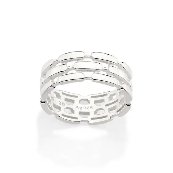 Anel Trabalhado Rommanel Masculino Prata 925 - 810304