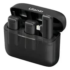 ULANZI Microfone de lapela sem fio J12 para telefone, microfone plug-play 2 em 1