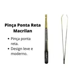 Pinça Macrilan PI-4 Ponta Reta Profissional