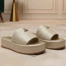 Sandália Feminina Tamanco Flat Plataforma Flatform Confortável Alto Premium