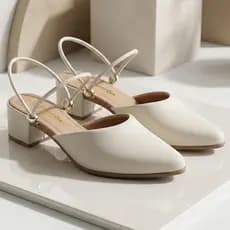 Salto Mule 2 em 1 Scarpin Feminino Bico Fino, Linha Conforto, Salto Médio OFF