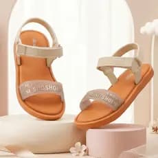 Sandália Infantil Menina Papete Infantil Conforto Velcro Antiderrapante Sandalia Infantil Laranja