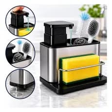 Porta Detergente Dispenser de Sabão Organizador de Pia Porta Esponja Cozinha Premium Kit 1 2 e 3 Unidades