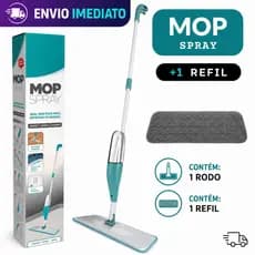 Mop Spray 360° Com Reservatório Recarregável + Refil Microfibra | Limpeza Rápida Sem Balde Para Piso, Porcelanato e Lami