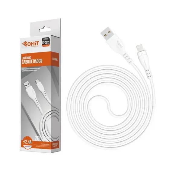 Cabo Para Celular Turbo IPHONE Lighting TYPE-C Usb V8 Gohit Turbo 1M 2M Recarga Rápida COR ALEATORIA