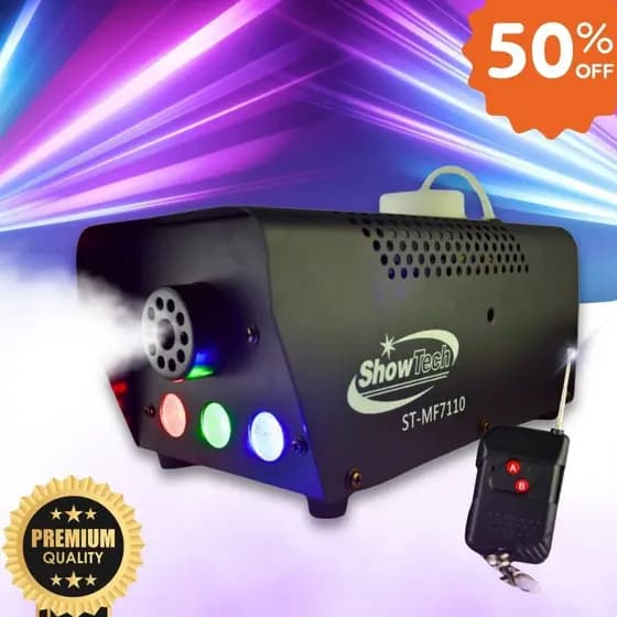 Máquina De Fumaça 700w 3 Led Controle Sem Fio Festa Casa DJ Iluminação Profissional SHOWTECH