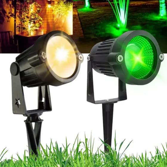 LUMINÁRIA ESPETO DE JARDIM COB LED 7W BIVOLT GRAMA GRAMADO QUINTAL EFEITO KIT 10