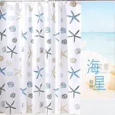Ref: P-28) Cortina para Box de Banheiro tecido impermeavel com Estampas sortidos tamanho 160x170cm