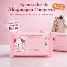1/2/4/6 e10 Lenço Removedor de Maquiagem Panda ou Gatinho Vivai Demaquilante para bolsa