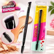 Pincel Chanfrado Duplo Escova escovinha Macrilan T10 Para Sobrancelha Delineado Profissional Linha Trend
