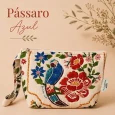 Necessaire Feminina Estampada - Upcycling - Viagem - Dia a Dia - Organização