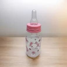 Mamadeira  Pepita Reta Cristal 140ml Cor Rosa Resistente
