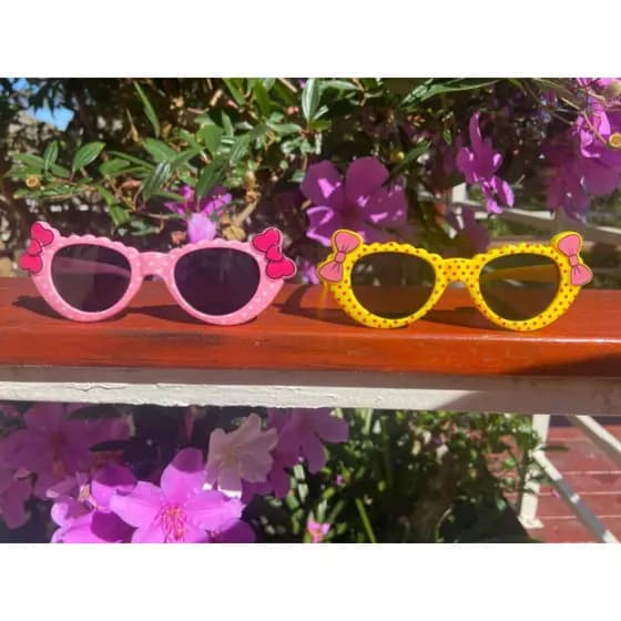 óculos de sol infantil bolinha de laço kit com 2 unidades