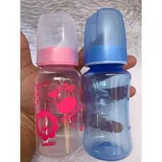 Kit 2 Mamadeira com Bico Reto Azul e Rosa 140ml Resistente