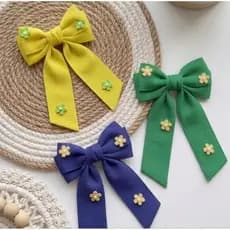 Laço Copa do Mundo Brasil - Laço Artesanal com Flores - BeB Ateliê