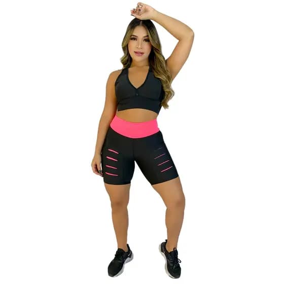 KIT: SHORT FEMININA + TOP ACADEMIA AFINA CINTURA CICLISTA