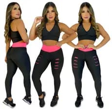 CALÇA LEGGING + TOP BAILARINA MODELA CINTURA
