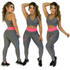 CALÇA LEG + TOP PARA CAMINHADA AFINA CINTURA