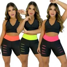 Conjunto Com 1 Short + 1 Top Academia Corrida Peças Pilates