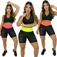 BERMUDA FEMININO + TOP CORRIDA ENTREGA RÁPIDA CROSSFIT