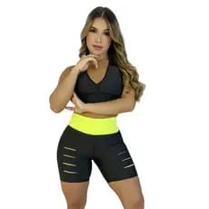 Roupa De Academia Feminina Conjunto Com 3 kits (3 Shorts + 3 Tops)