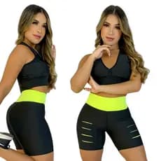 CONJ 3 BERMUDA + 3 TOP ACADEMIA CONFORTO EMPINA BUMBUM