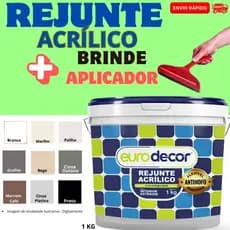 Rejunte Acrílico 1KG Ou 5KG Impermeável Banheiro Porcelanato + Aplicador